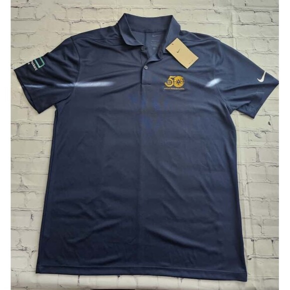 Nike Dri-Fit Men’s Polo Shirt Medium Navy Special Olympics Florida 50th NWT - Picture 2 of 13
